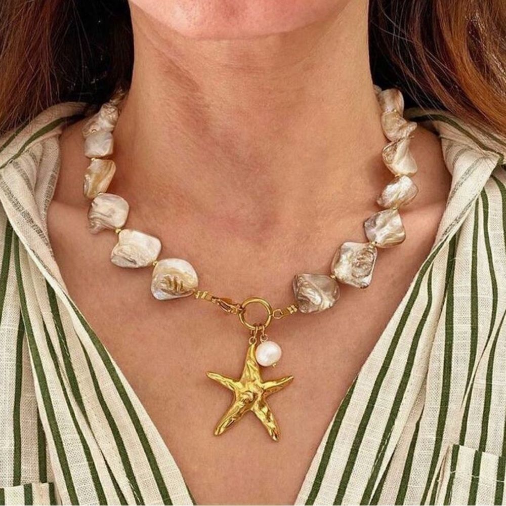 Boho starfish necklace #1283